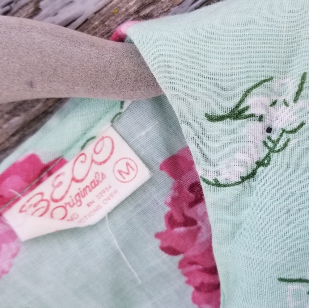 Vintage Floral Robe Rose Shabby Chic Pajama - Picture 3 of 6
